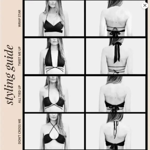 We Are HAH Reversible Multiway DIY Swim Top Womens M Halter Lilac Combo NWT - Picture 3 of 9